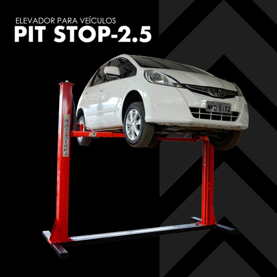 Elevador de 2 colunas Pit Stop 2.5 com um Honda Fit suspenso