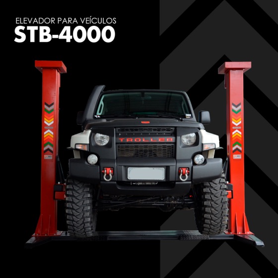 Elevador de 2 colunas STB-4000 com um Troller suspenso